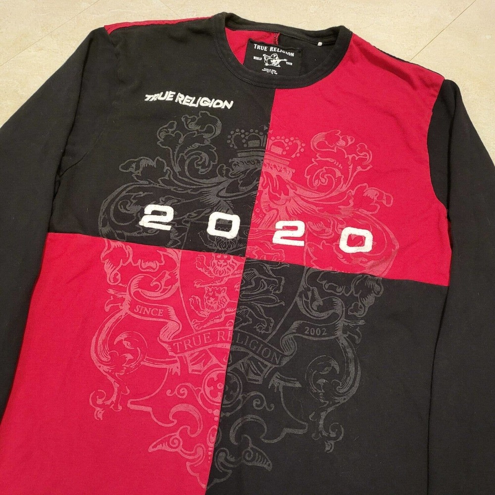 True Religion World Tour 2020 Mens XL Embroideredβ Heavyweight Long Sleeve Shirt